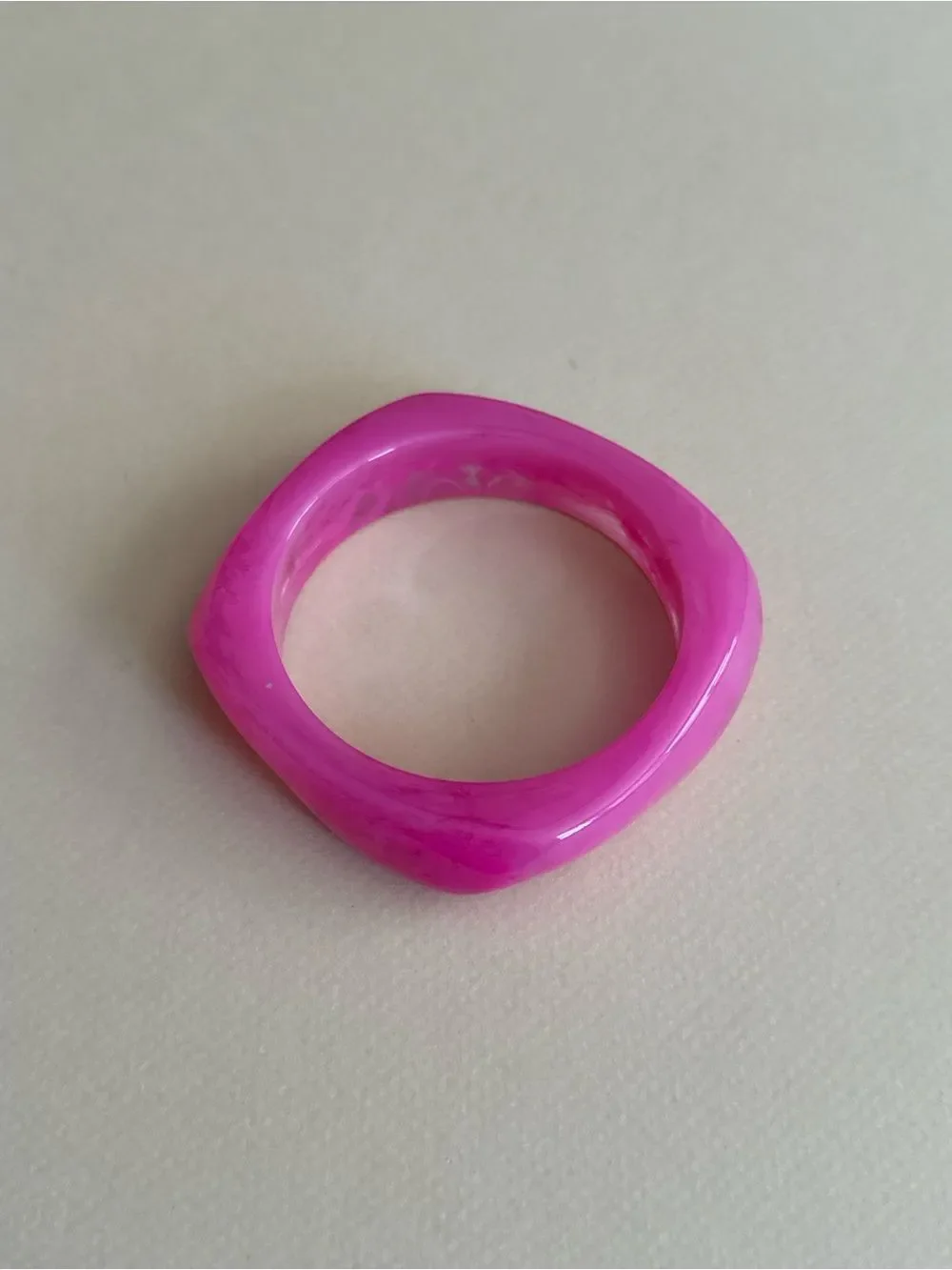 Pink Resin Square Bangle Bracelet N2302